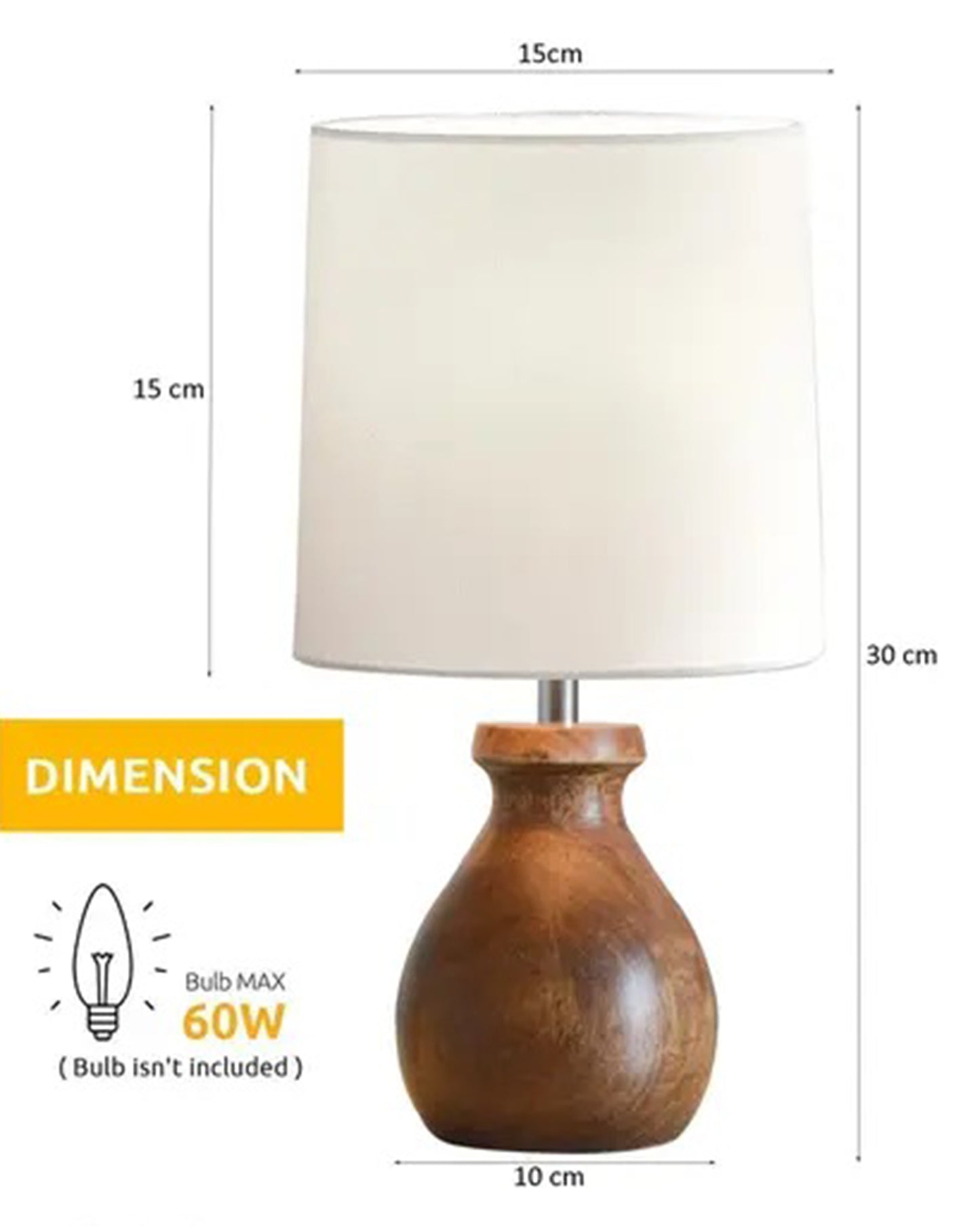 Mini Farmhouse Wooden Dowel Pot Table Lamp Dome Vintage Small Lamps Decorative for Small Spaces Bedside Lamps Suitable for Nightstand Children's Room or University Dormitory, Green