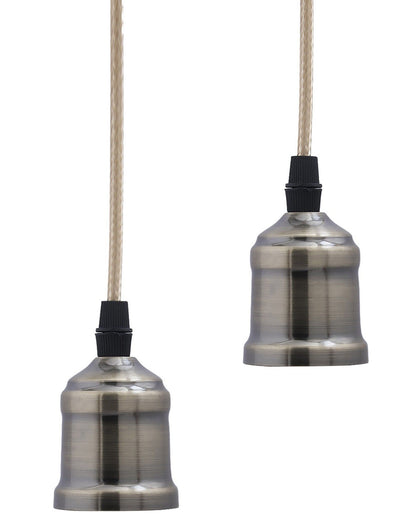 Homesake® Edison Filament Metallic Black Bronze Bulb Holder, Urban, Retro, Nordic Style, With Fixture, Set of 2