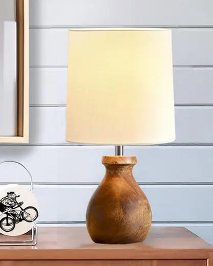 Mini Farmhouse Wooden Dowel Pot Table Lamp Dome Vintage Small Lamps Decorative for Small Spaces Bedside Lamps Suitable for Nightstand Children's Room or University Dormitory, Green