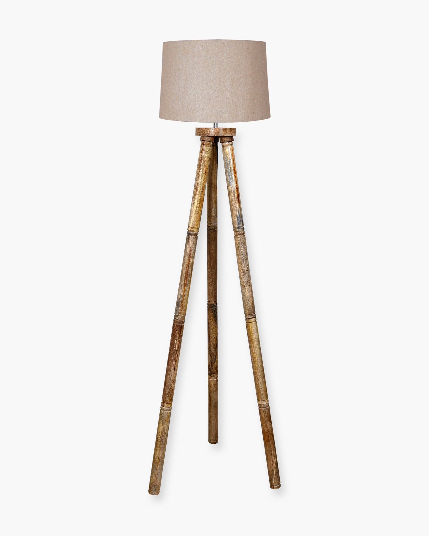Wood Tripod Floor Lamp, Mid Century Standing Lamp, E27 Lamp Base, With shade Modern Design Floor Reading Lamp for Living Room Bedroom, Study Room and Office