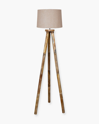 Wood Tripod Floor Lamp, Mid Century Standing Lamp, E27 Lamp Base, With shade Modern Design Floor Reading Lamp for Living Room Bedroom, Study Room and Office