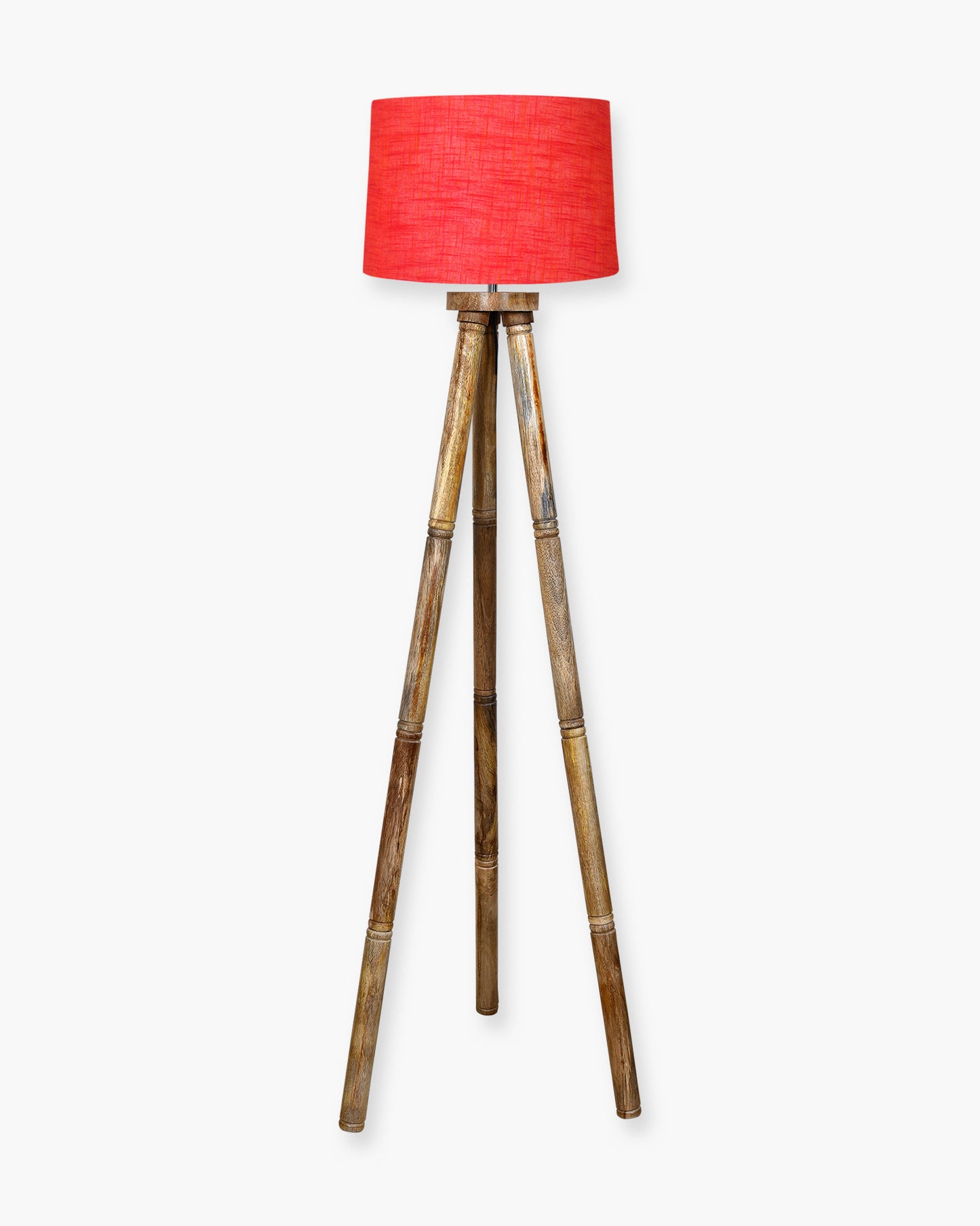 Wood Tripod Floor Lamp, Mid Century Standing Lamp, E27 Lamp Base, With shade Modern Design Floor Reading Lamp for Living Room Bedroom, Study Room and Office