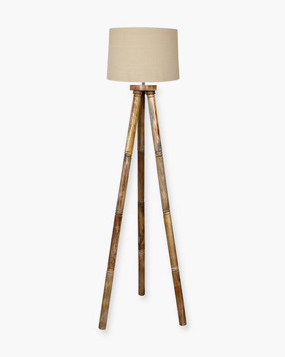 Wood Tripod Floor Lamp, Mid Century Standing Lamp, E27 Lamp Base, With shade Modern Design Floor Reading Lamp for Living Room Bedroom, Study Room and Office